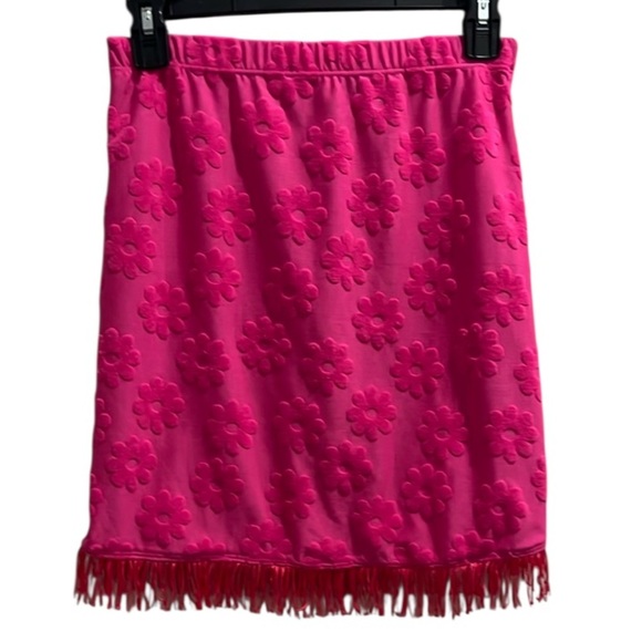 Girls XL Hot Pink Swimsuit Cover Up Skirt with Fringe - Picture 1 of 7